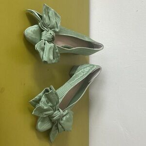 Loeffler Randall Green Bow Flats One of a Kind Sample